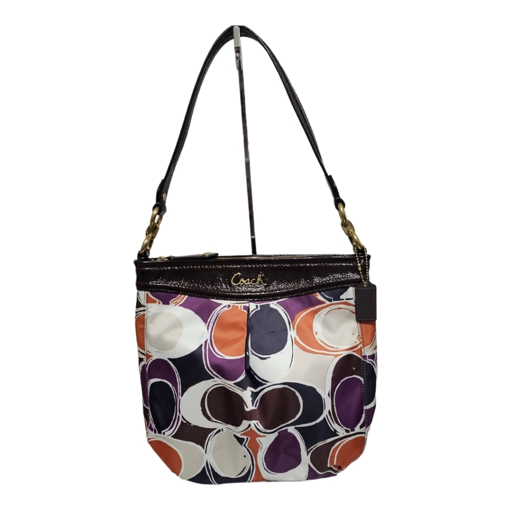 COACH Ashley Hand Drawn Scarf Print Shoulder Bag - Picture 2 of 16